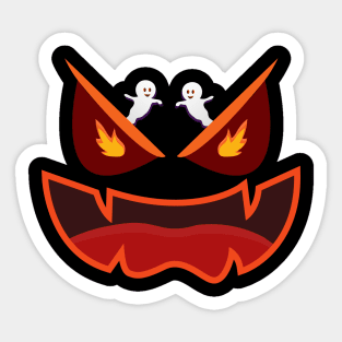 Halloween Face Mask, Pumpkin Face Mask, Mouth Mask funny. Sticker